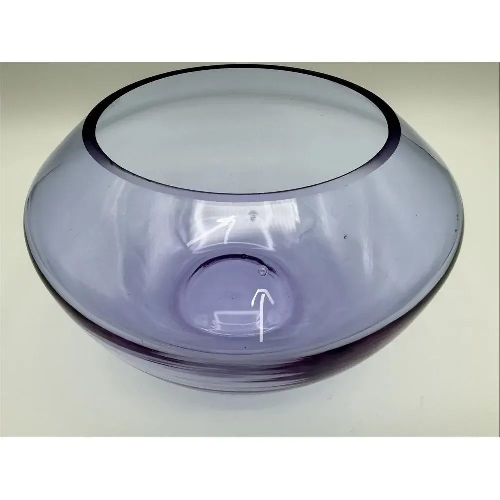 Alexandrite Neodymium Floating Rose Bowl Vase 5” Beveled Rim Art Glass